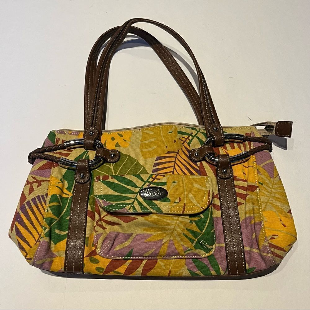 Relic by Fossil Shoulder Handbag Medium Size Yellow/Green Multi floral